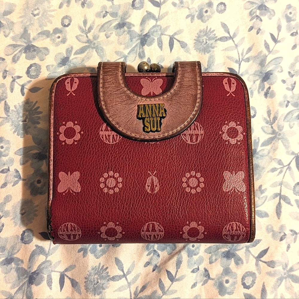 Anna Sui Vintage Monogram Purple Wallet